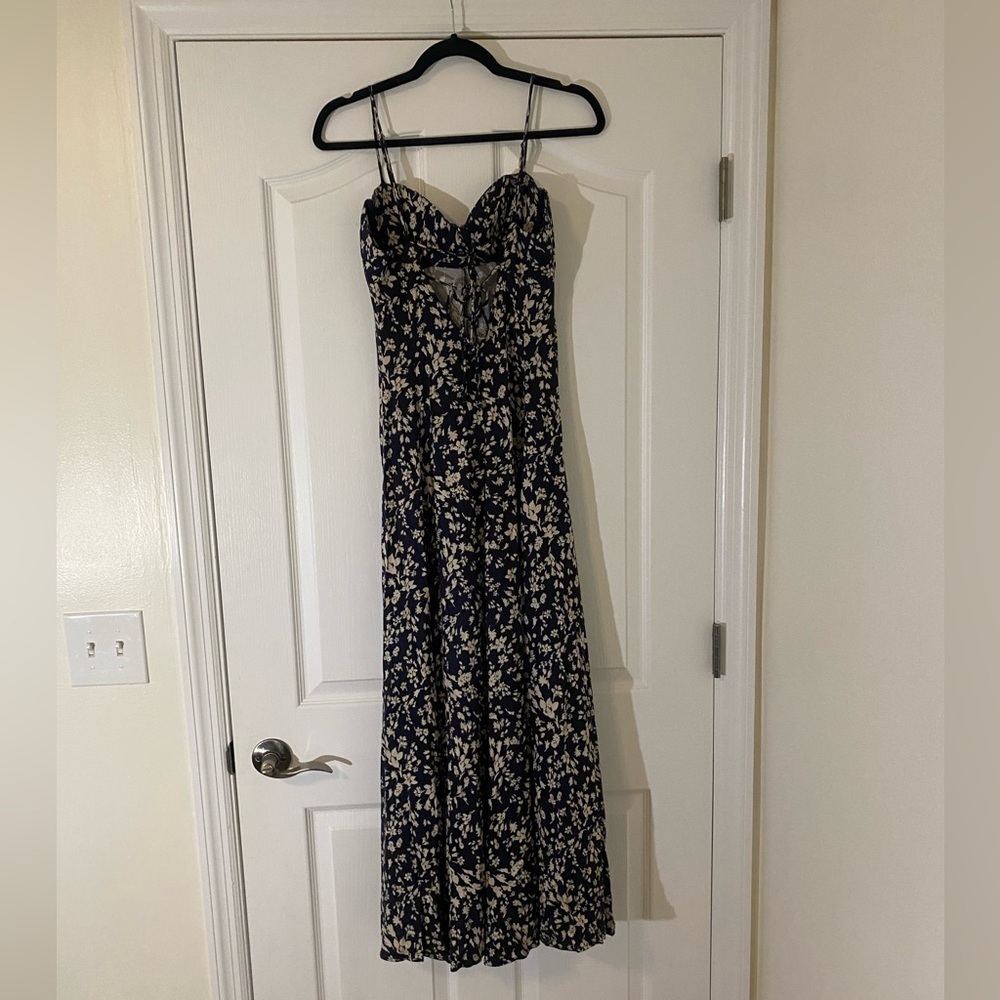 Free People | Under The Moonlight Dress | Navy and Cream | Size 0 - Picture 4 of 13